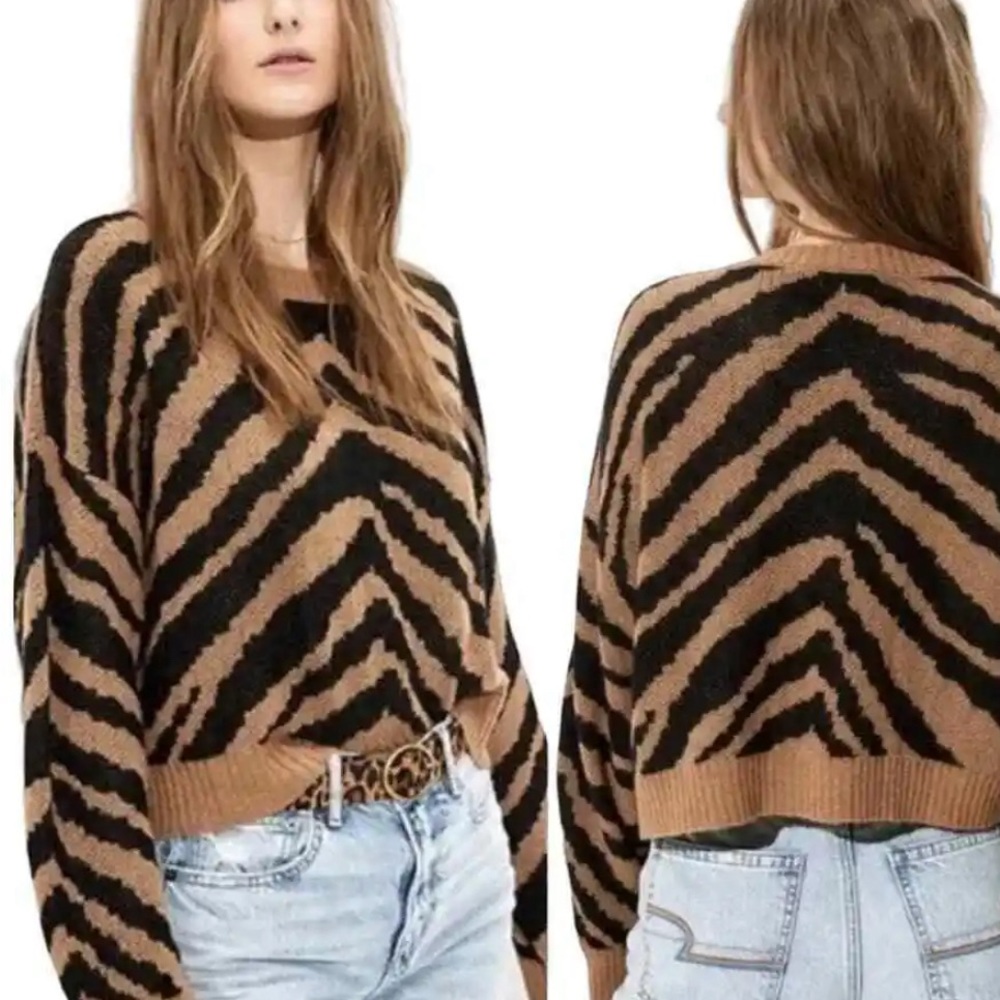 Black and brown zebra sweater